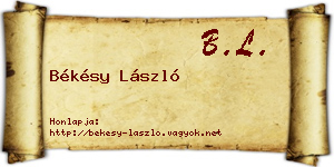 Békésy László névjegykártya